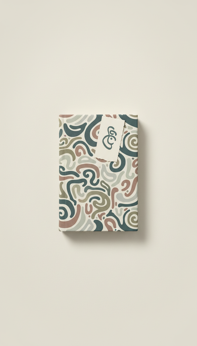 Gift-Wrapped Book with Bohemian Touch