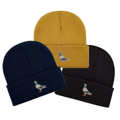 Pigeon Embroidered Beanie Hat